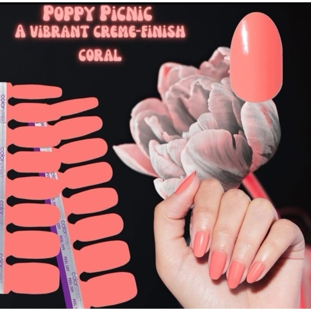 Color Street Nail Polish Strips POPPY PICNIC Retired